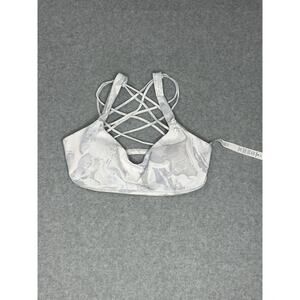 Lululemon Sports Bra Size 8 White And Gray Cross Back